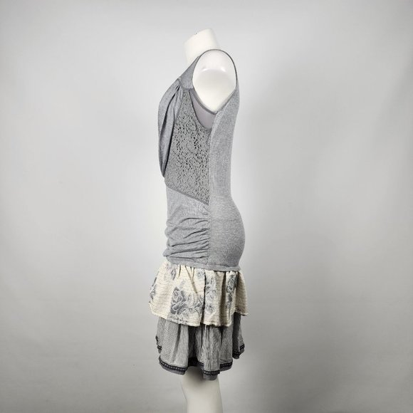 ANGELS Never Die Grey Knit Flower Ruffle Skirt Dress Size S/M - Picture 5 of 9